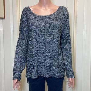 Large Garnet Hill Black and White High-Low Sweater